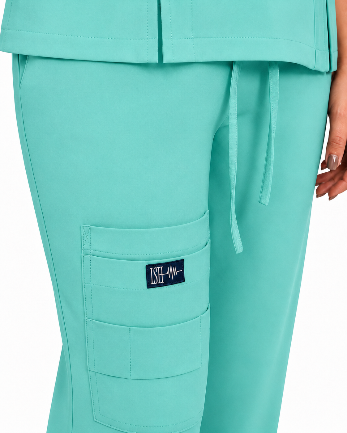 Bolsillo del pantalón scrub Menthe azul.