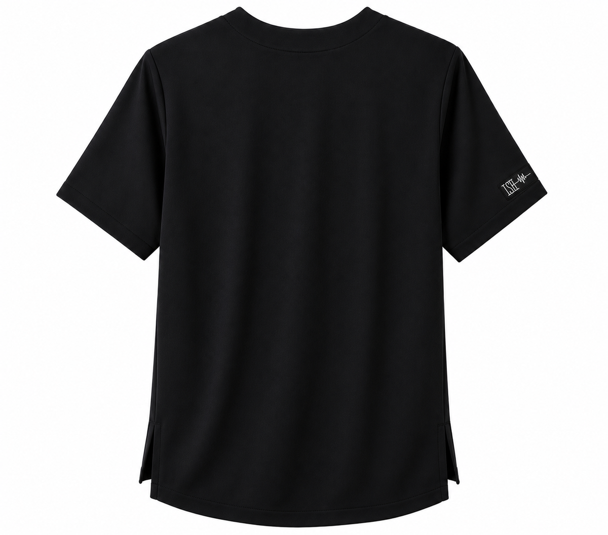 Top de scrub Noir negro para caballero de ISH Outfitters vista frontal.