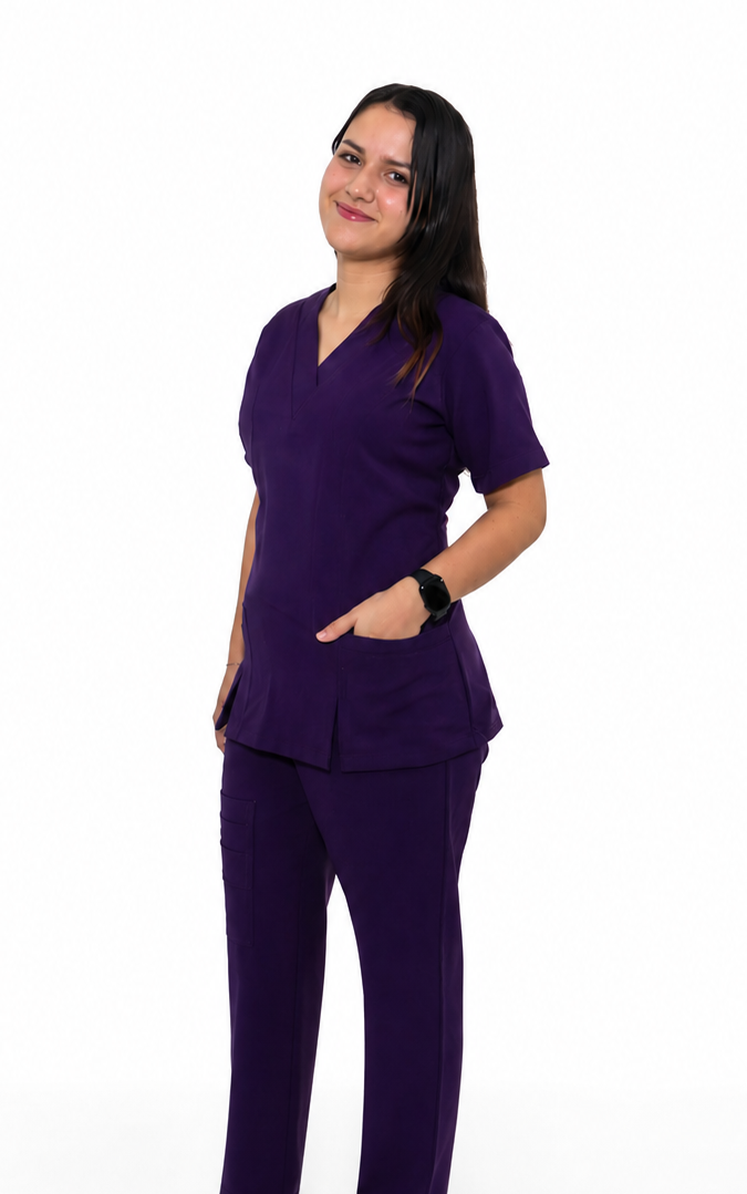 Amethyst Scrub Set Mujer | Uniforme Quirúrgico Morado Intenso